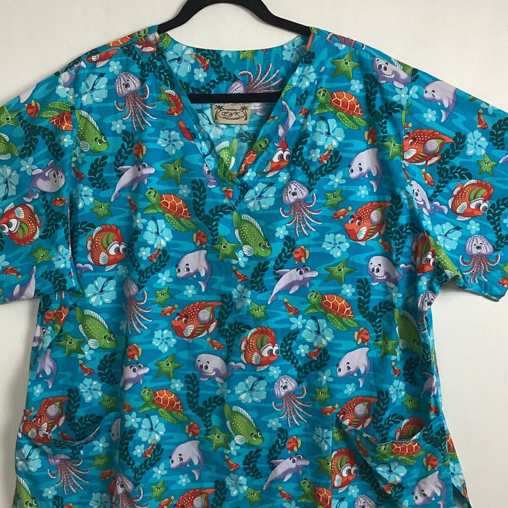 Fashion E&K Work Scrubs Women's‎ 2XL Made In Hawaii